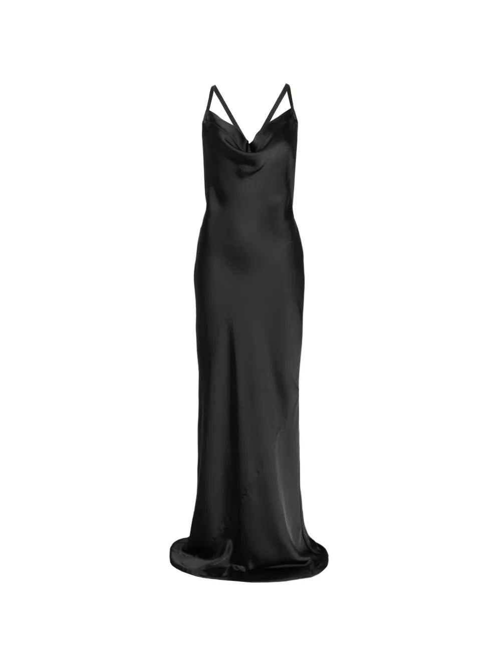Norma Kamali cross-back bias-cut maxi dress - Nero