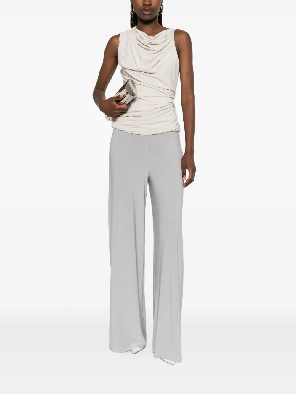 Norma Kamali Bias straight broek Grijs
