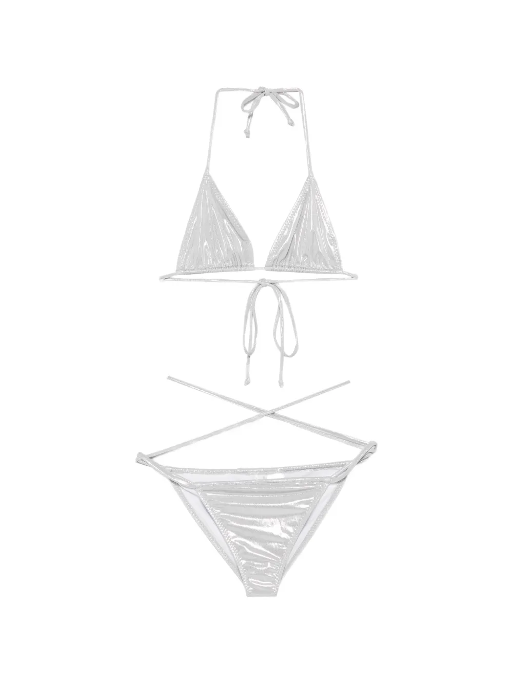 Norma Kamali criss-cross bikini - Silber