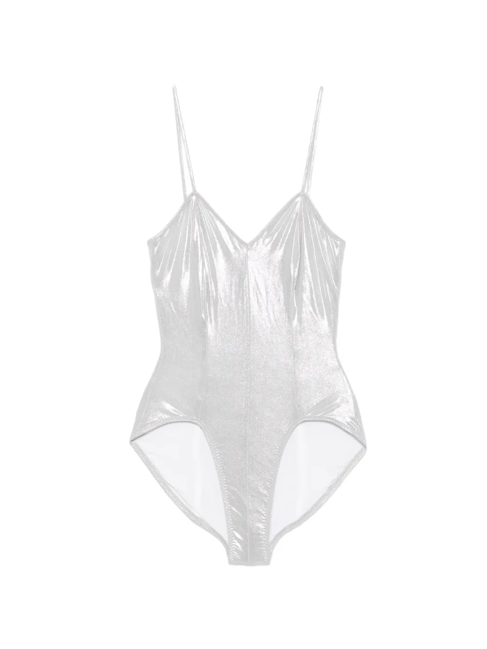 Norma Kamali Wonderwoman Mio metallic swimsuit - Argento