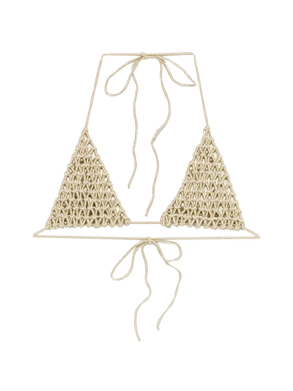 Isa Boulder macramé triangle bikini top - Toni neutri