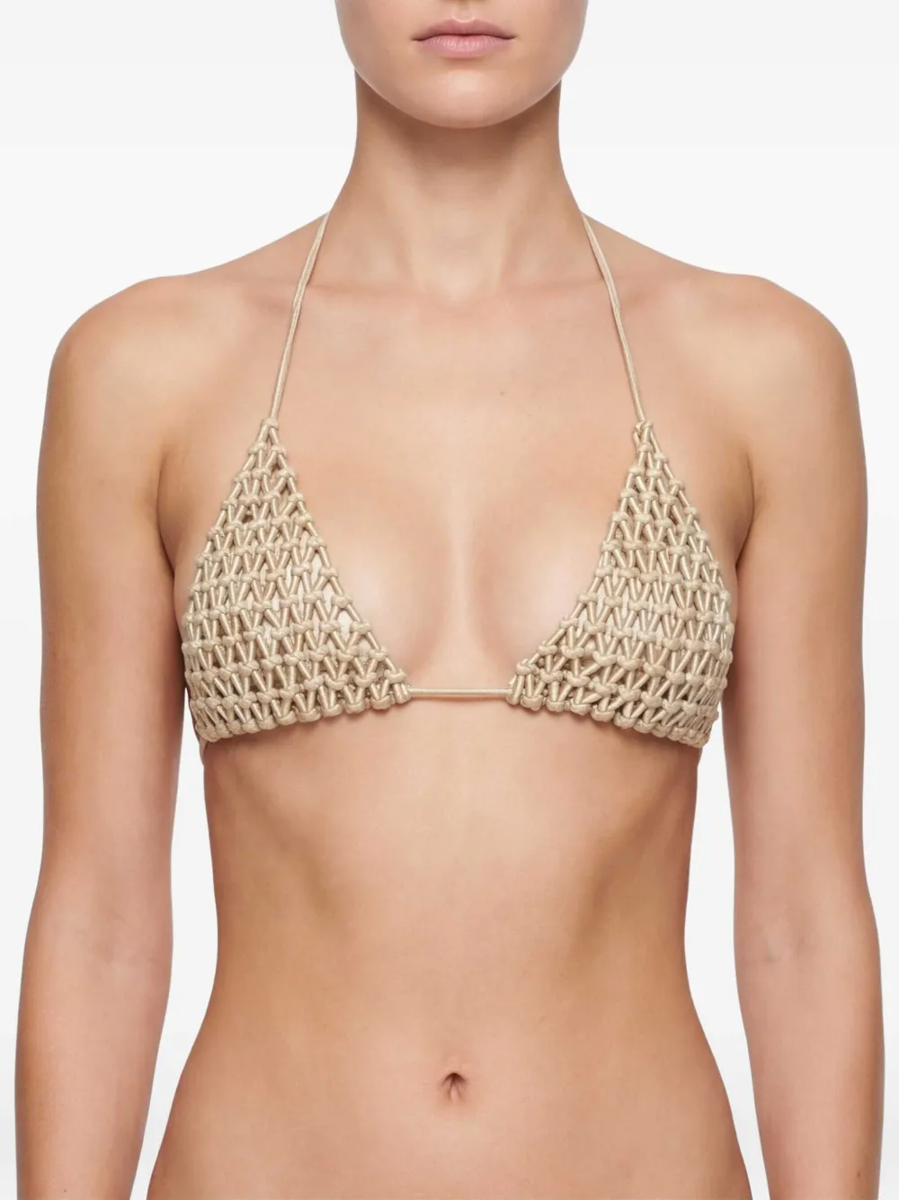 Isa Boulder Macramé triangel bikinitop Beige