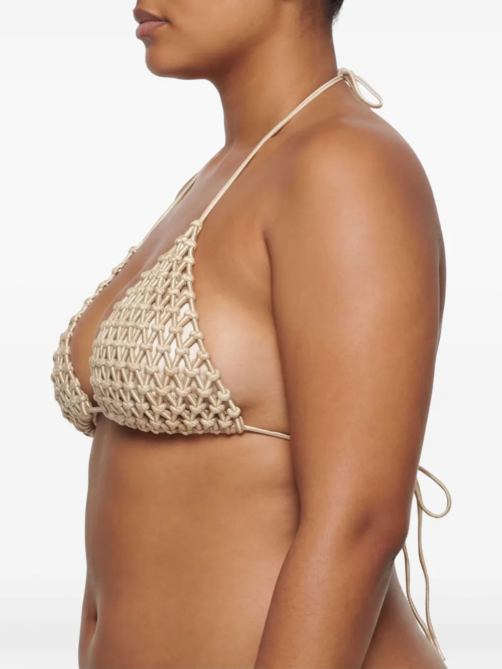 Isa Boulder Macramé triangel bikinitop Beige