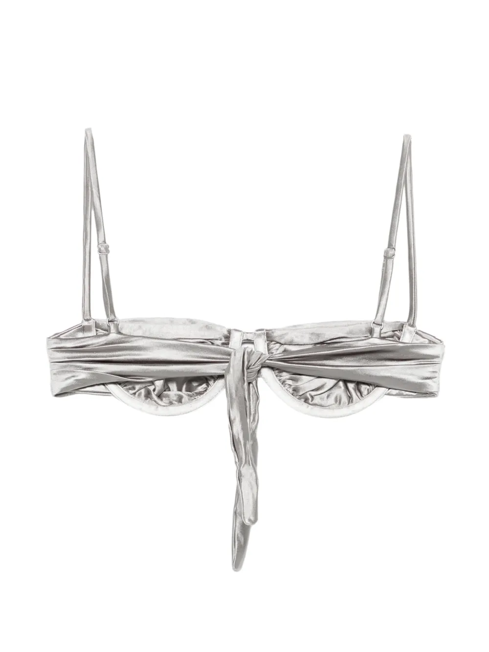  Isa Boulder Top Bikini Con Ruches - Argento 