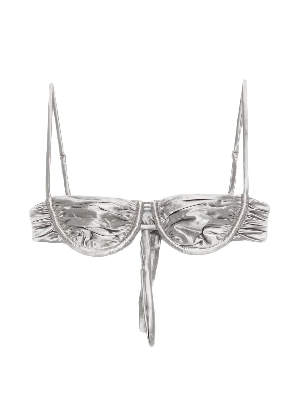 Isa Boulder ruched bikini top - Argento