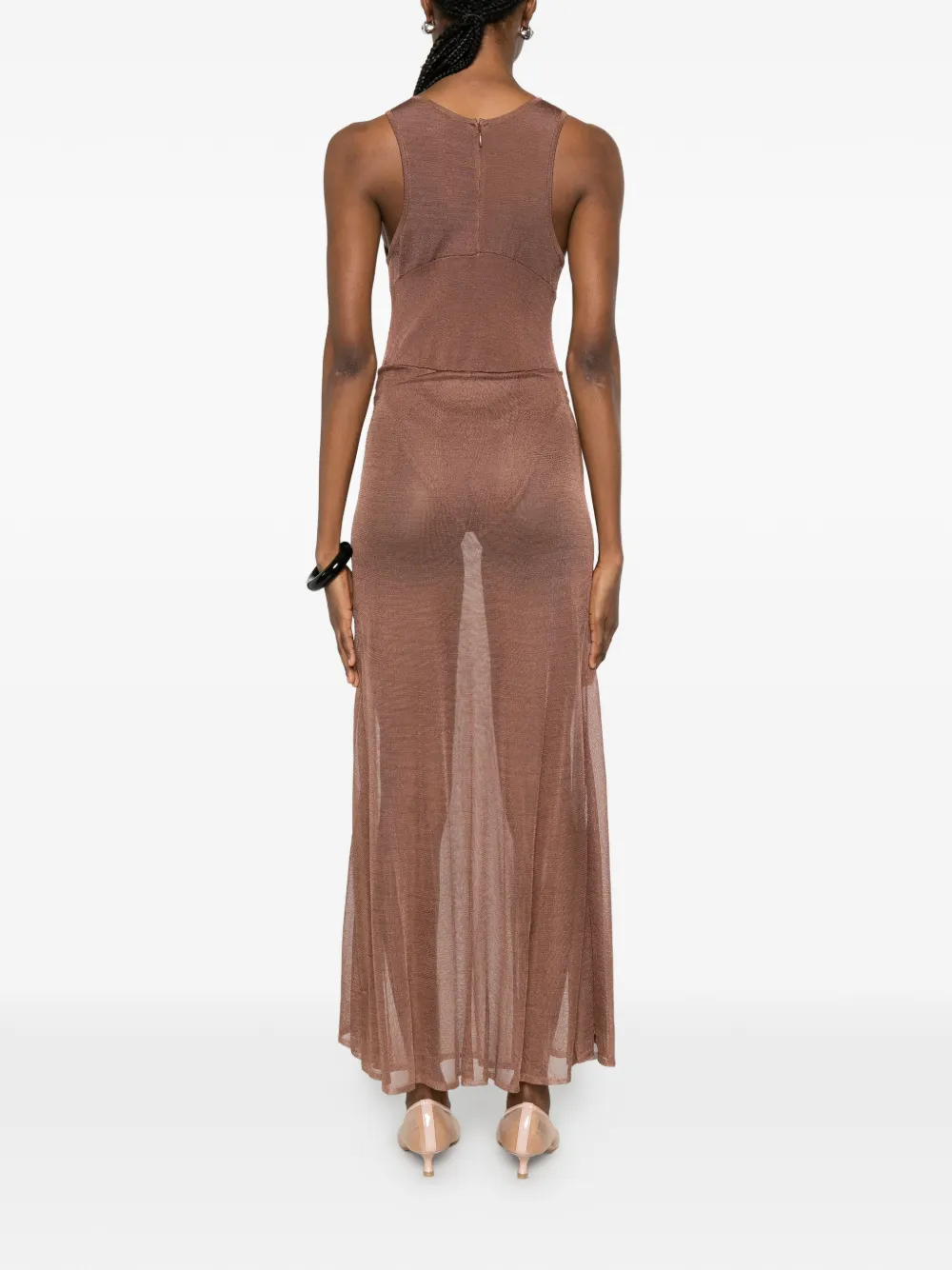 Isa Boulder Mouwloze midi-jurk Bruin