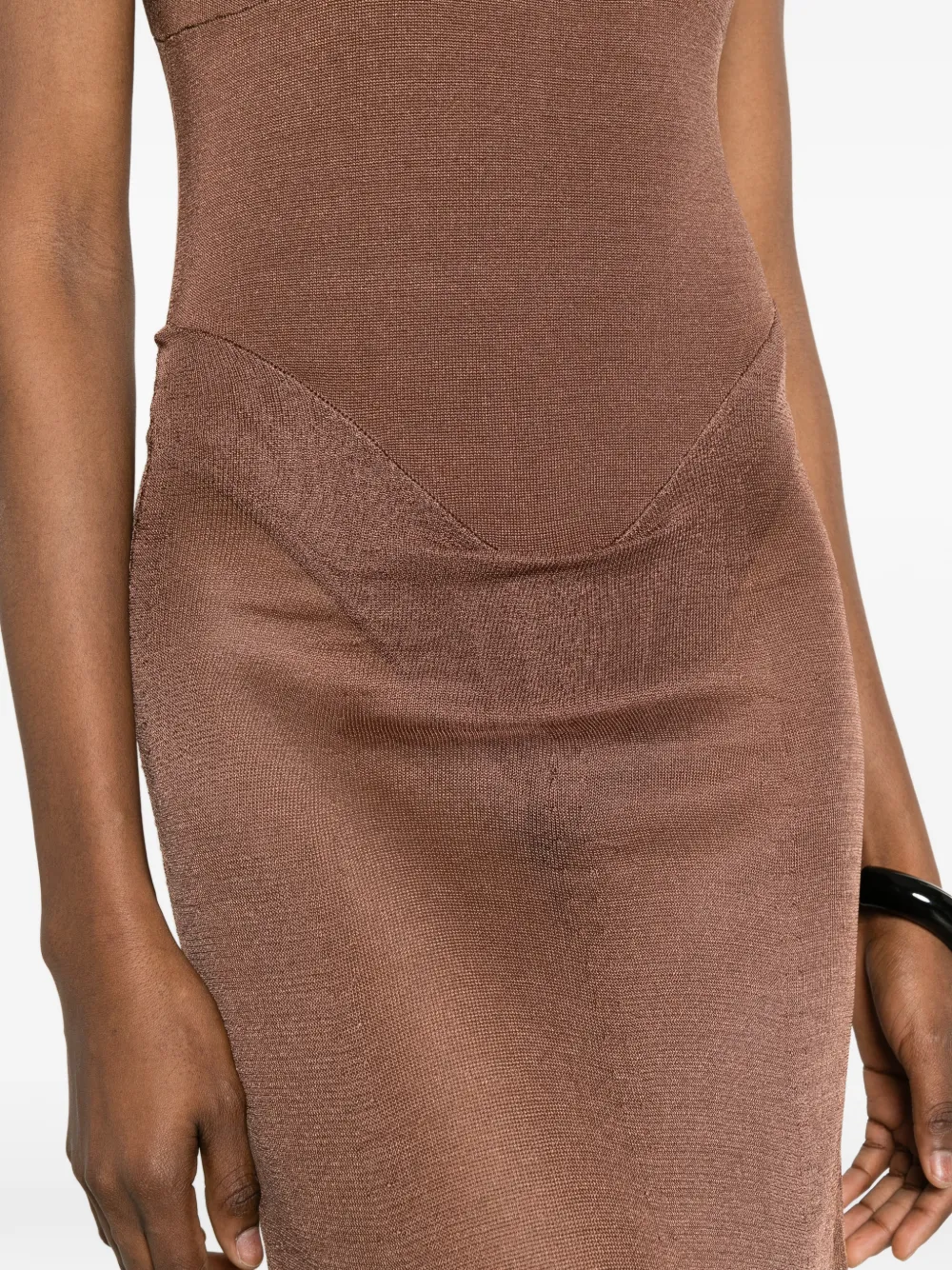 Isa Boulder Mouwloze midi-jurk Bruin