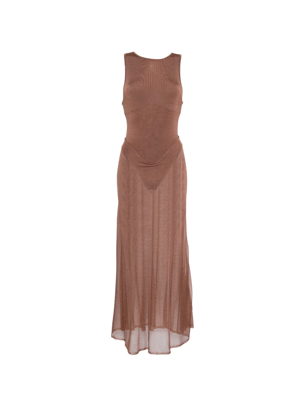 Isa Boulder sleeveless midi dress - Marrone