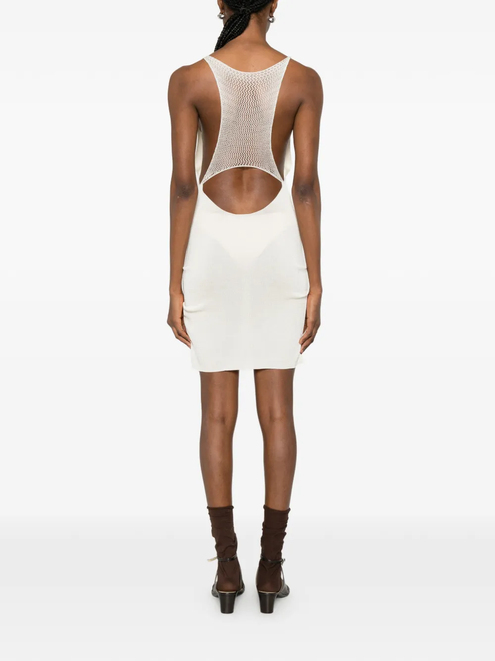Isa Boulder Midi-jurk met col Beige