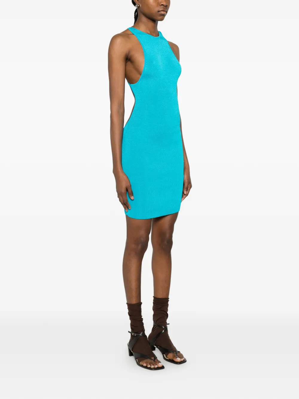 Isa Boulder Mini-jurk met ronde hals Blauw