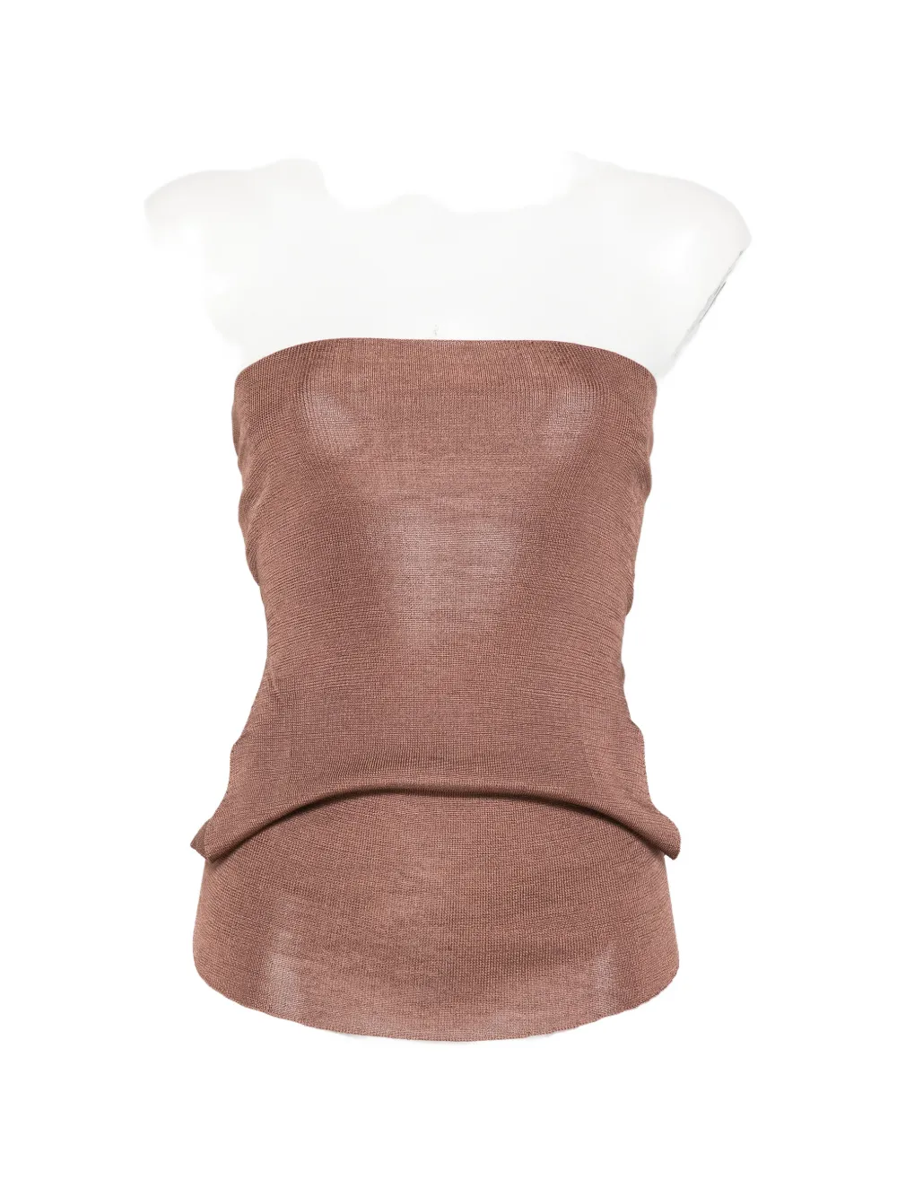 Isa Boulder strapless layered top - Marrone