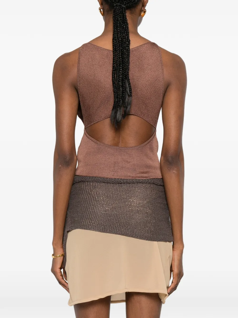 Isa Boulder Strapless gelaagde top Bruin