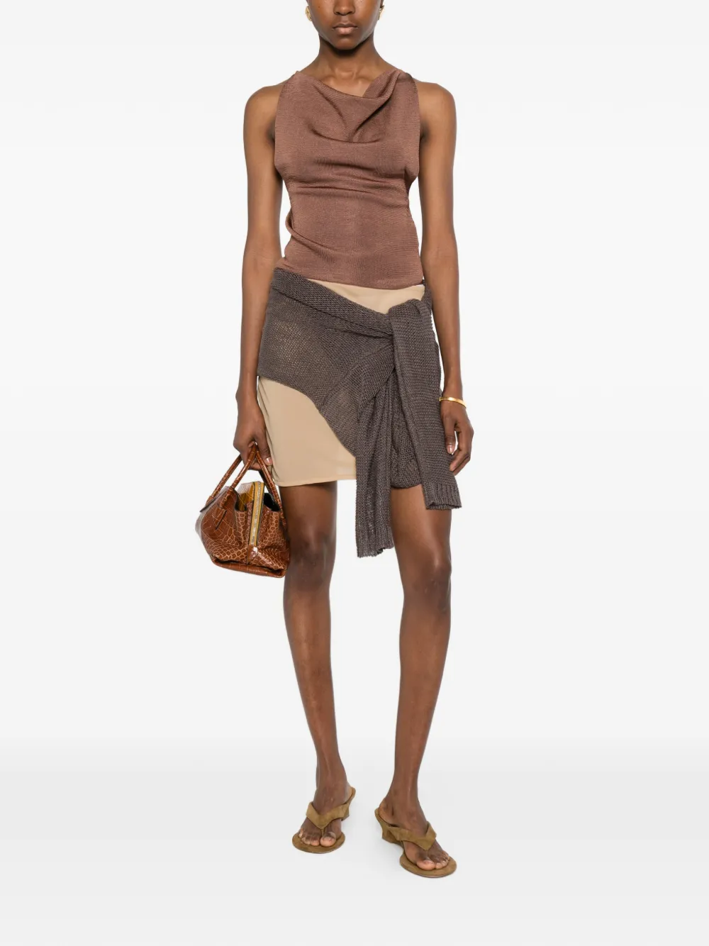 Isa Boulder Strapless gelaagde top Bruin