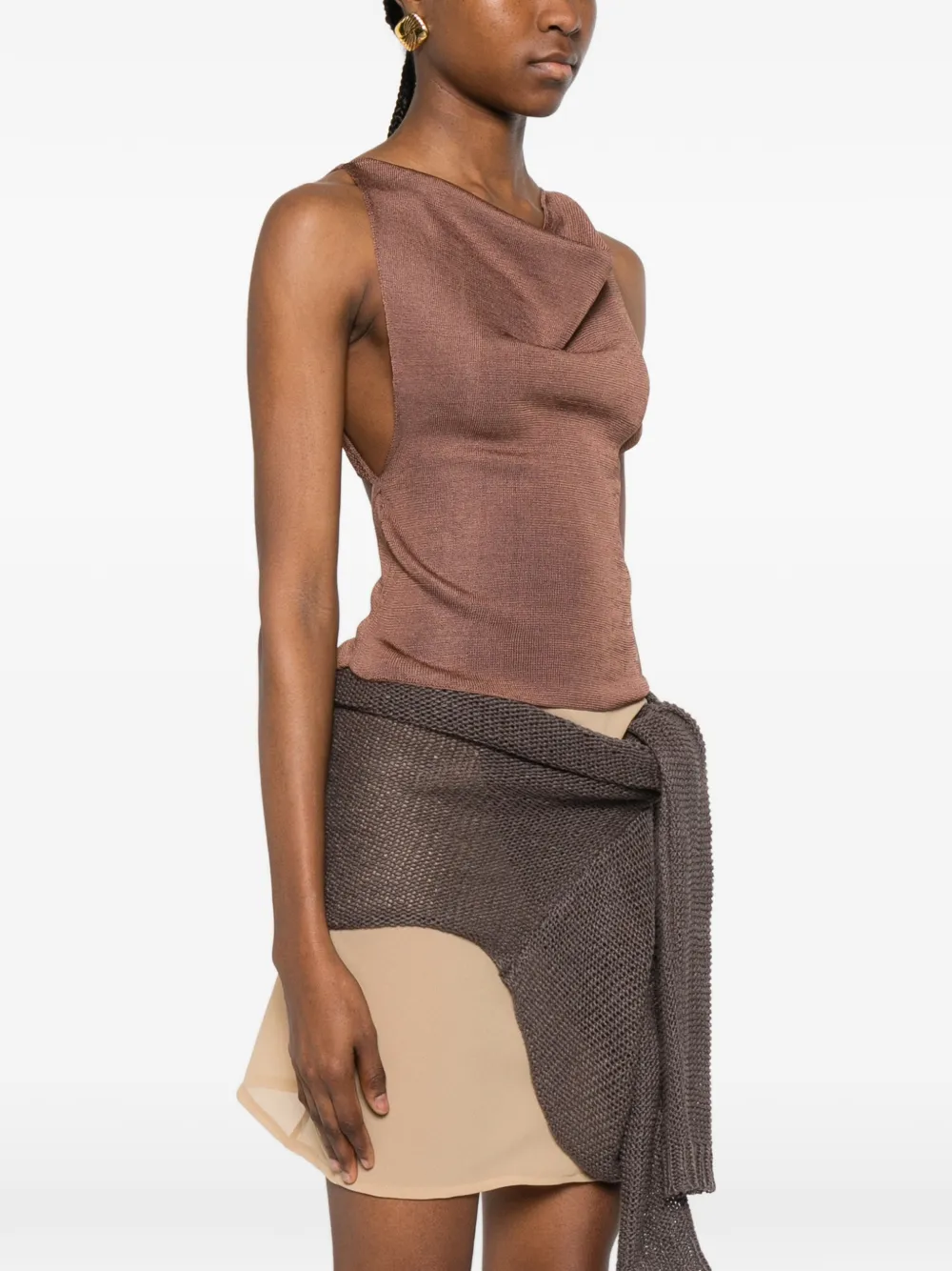 Isa Boulder Strapless gelaagde top Bruin