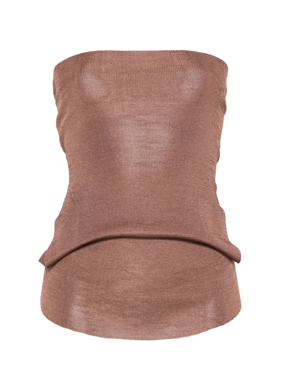 Isa Boulder strapless layered top - Marrone