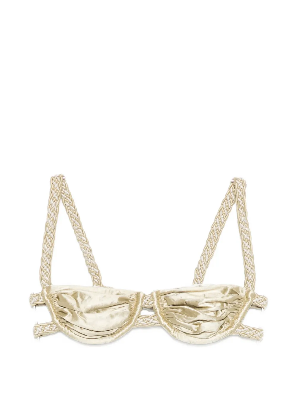 Isa Boulder weave strap bikini top - Toni neutri