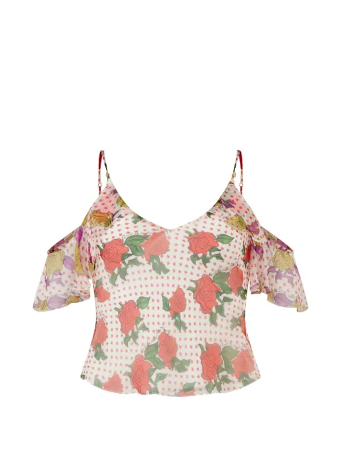 Donde Esteban blusa con volantes y estampado floral
