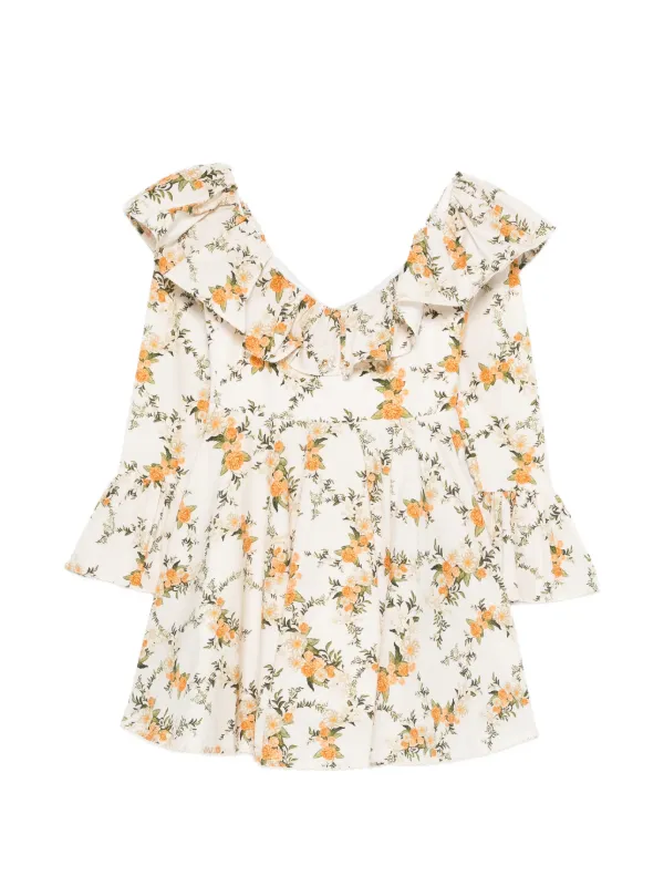 Agua by Agua Bendita Verso Valle Mini Dress in Neutrals