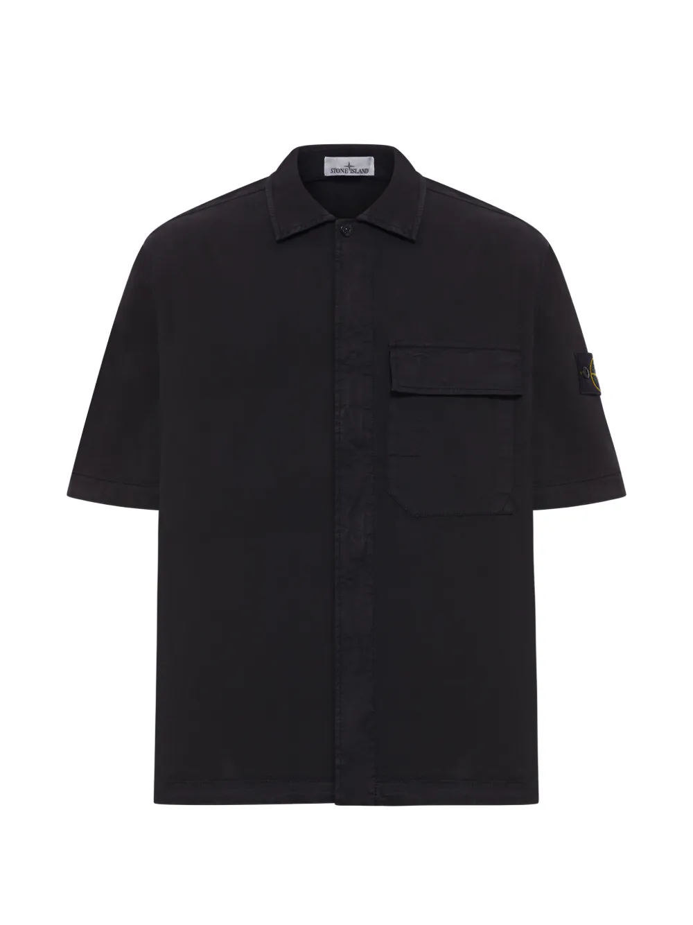 Stone Island chest-pocket short-sleeve shirt - Schwarz
