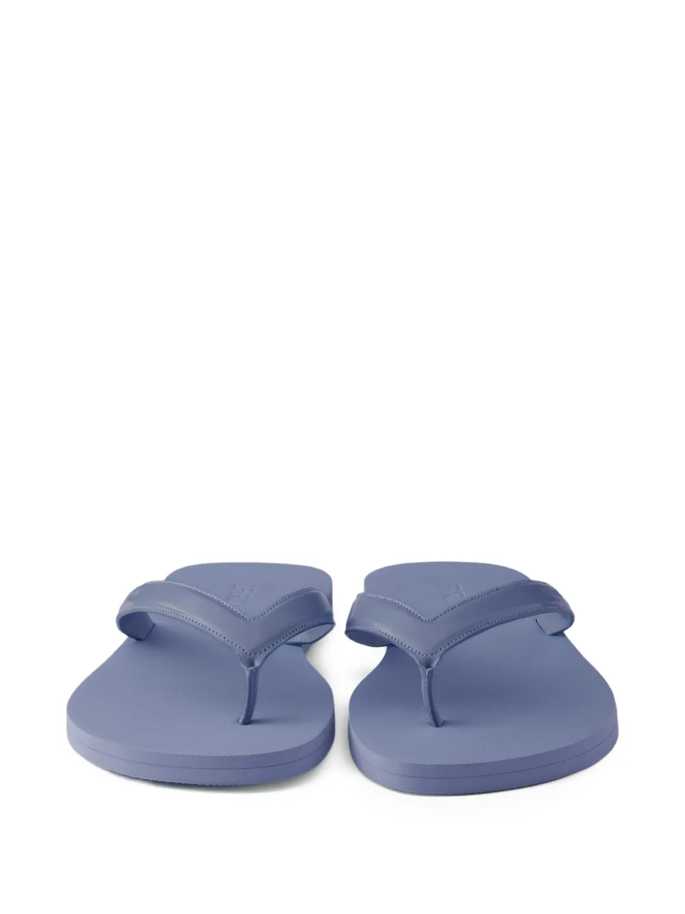 Prada Leren teenslippers met reliëf Blauw