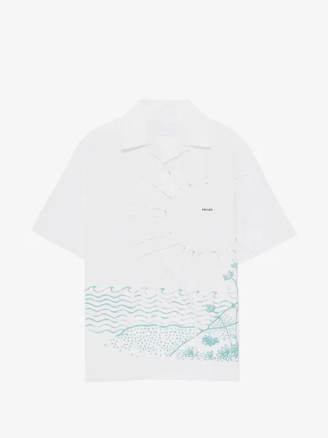Prada chemise oversize imprimée vague
