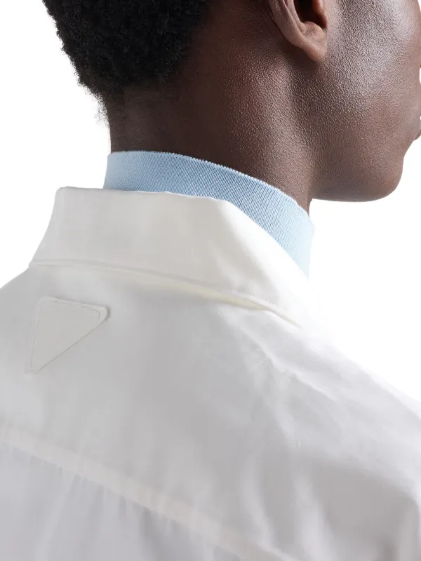 Prada wave-print Oversized Shirt | White | FARFETCH JO