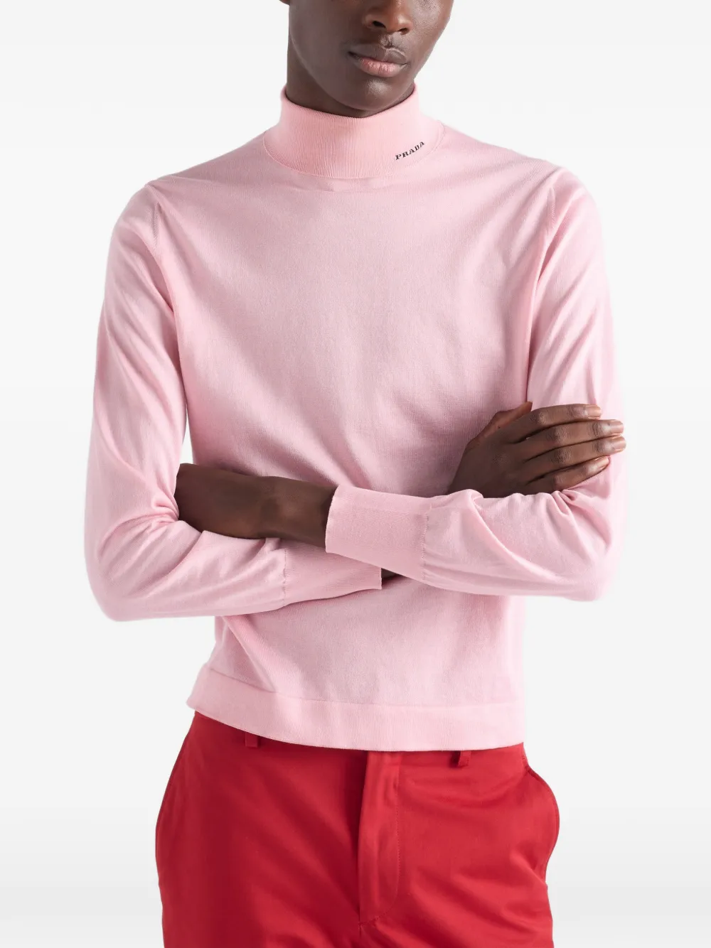  Prada Ribbed Turtleneck Sweater - Pink 