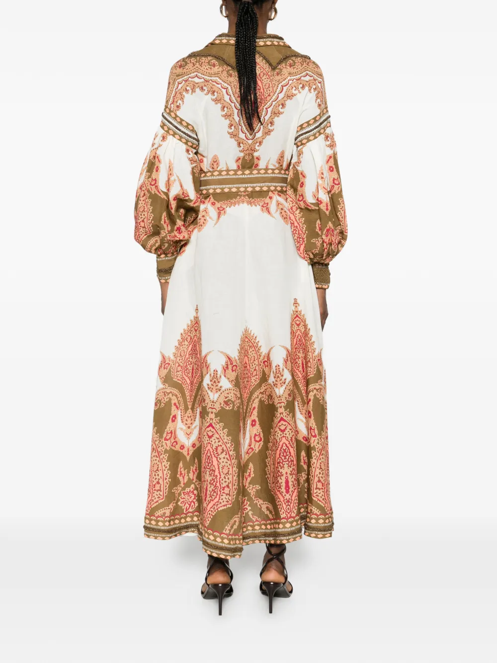 Florista Belted Printed Midi Dress