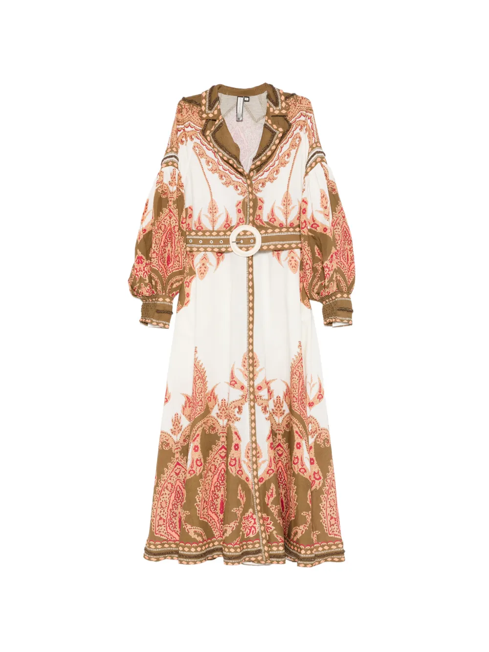 SCARLETT POPPIES Abito midi Florista con cintura - Bianco