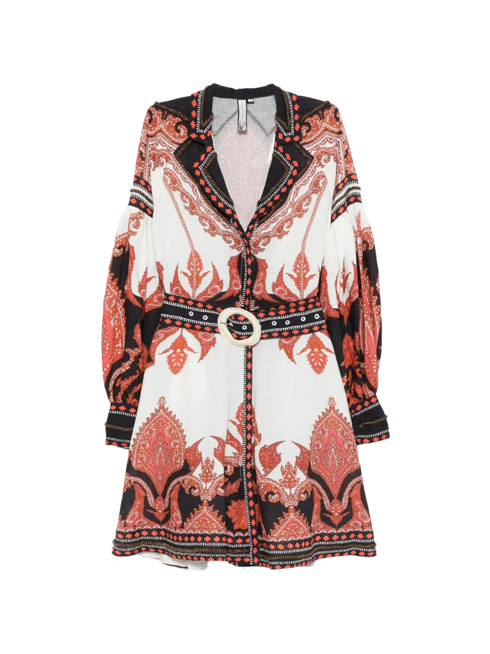 SCARLETT POPPIES Florista button-up mini dress - White