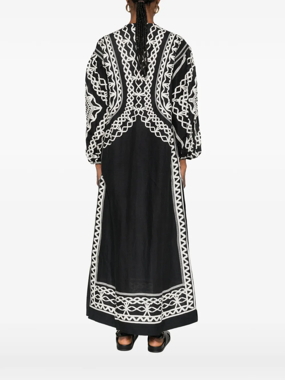 SCARLETT POPPIES Tahara maxi-jurk met trekkoord Zwart