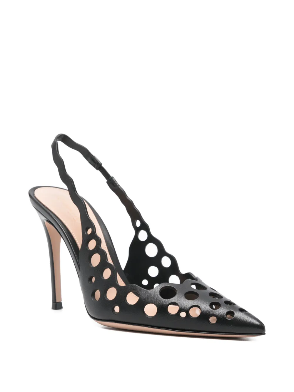 Gianvito Rossi Slingback pumps met uitgesneden details Zwart
