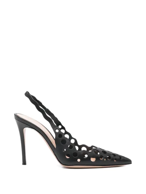 Gianvito Rossi laser-cut slingback heeled pumps