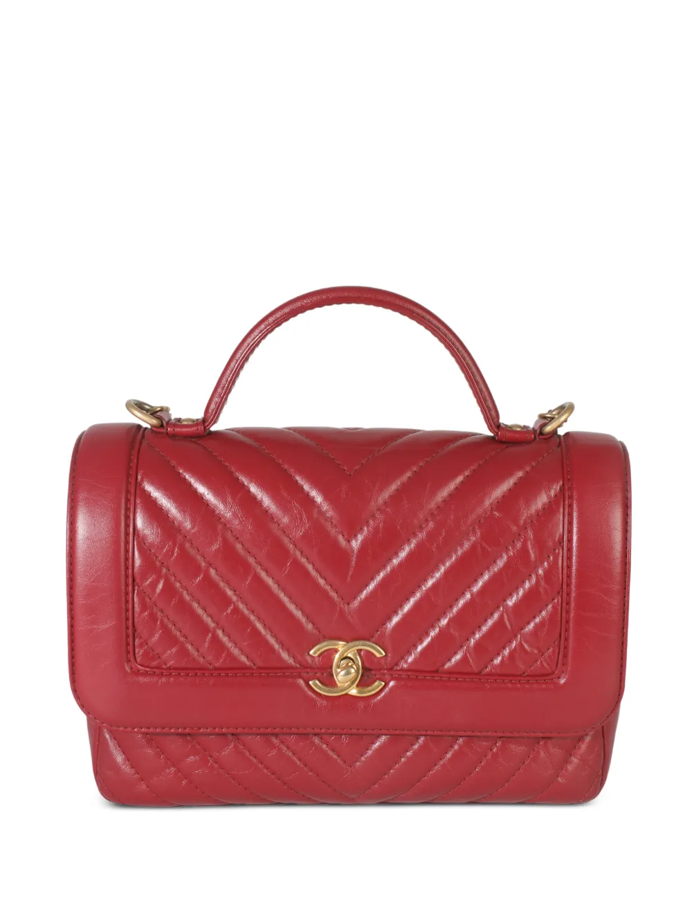 CHANEL Pre-Owned 2017 chevron tote bag - Rosso