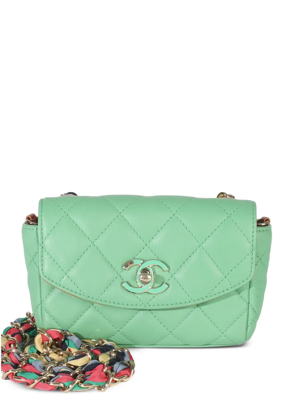 CHANEL Pre-Owned 2021 mini Flap shoulder bag - Verde