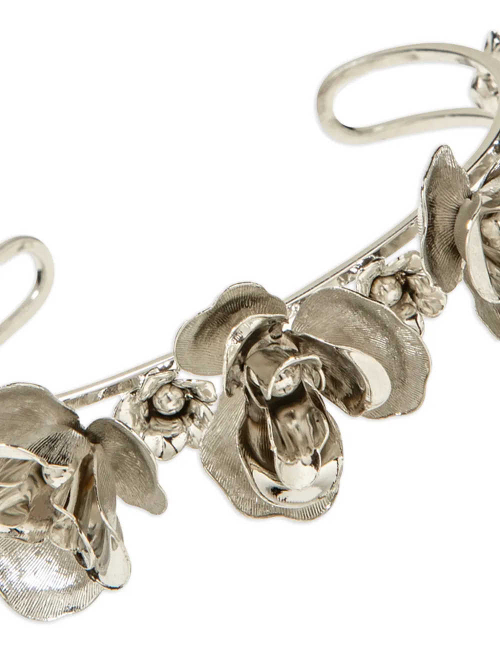 Jennifer Behr Larena haarband met bloemen Zilver