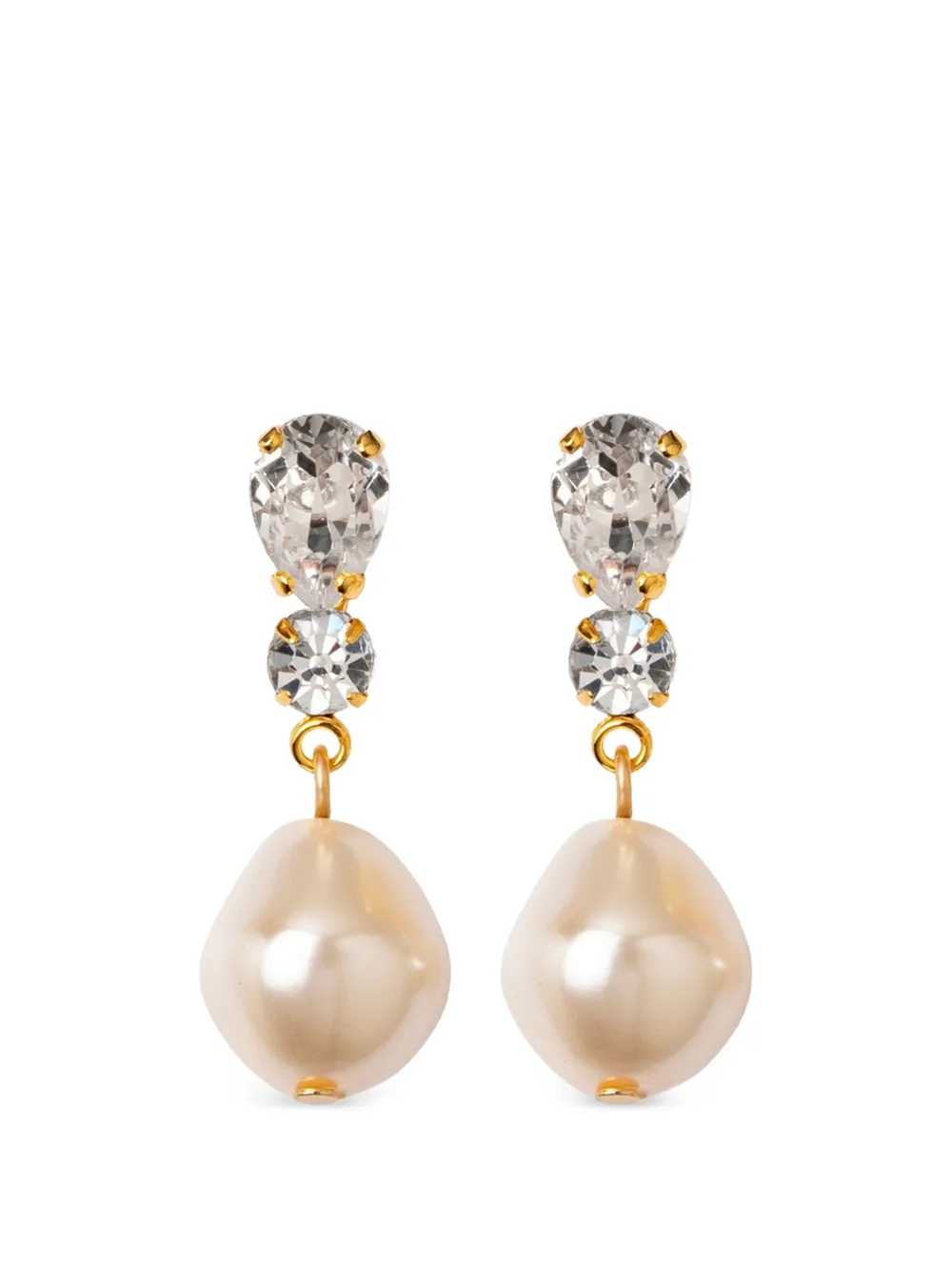 Jennifer Behr Kristina crystal faux-pearl earrings - Gold