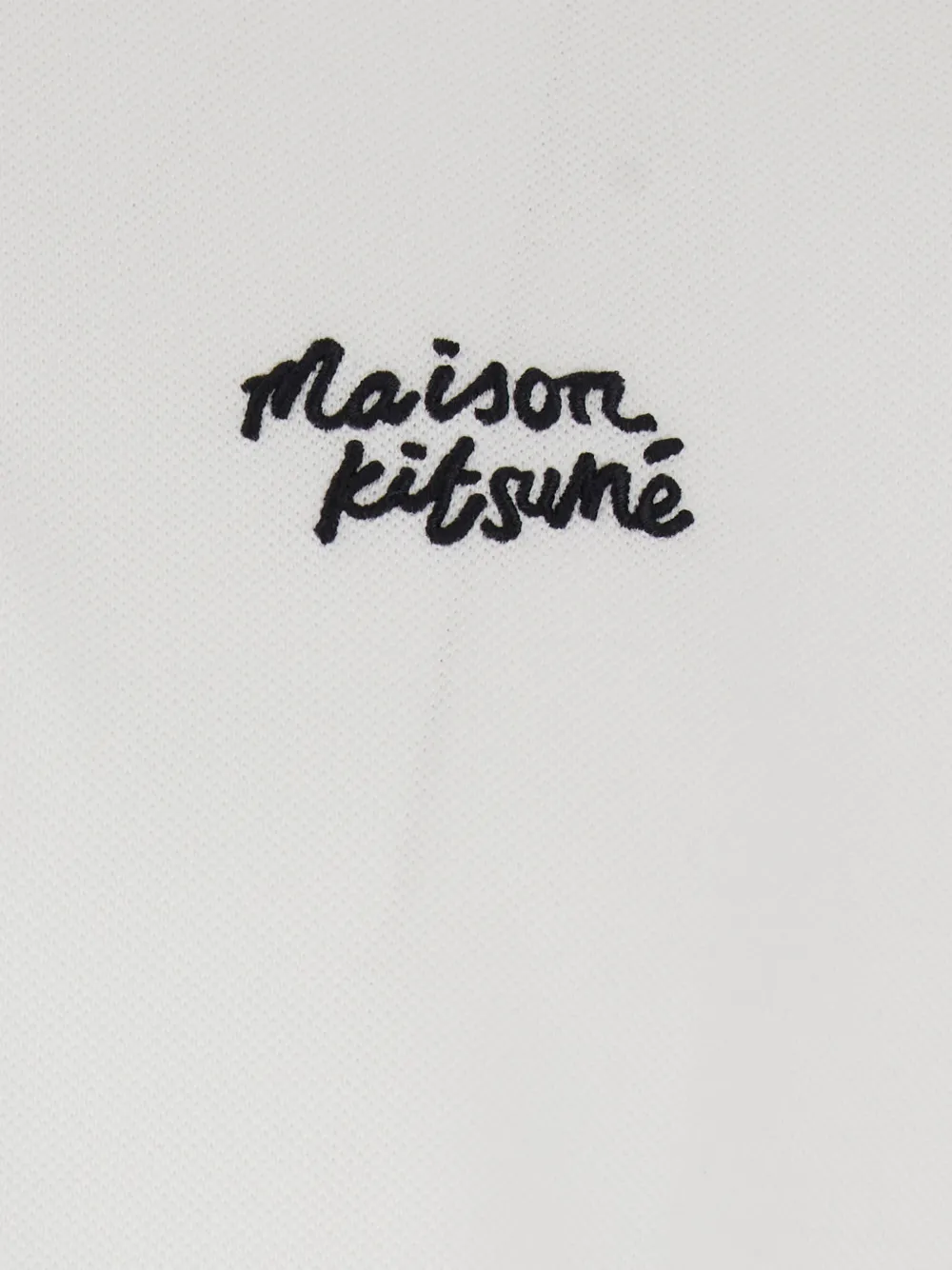 Maison Kitsuné Piqué poloshirt met geborduurd logo Wit