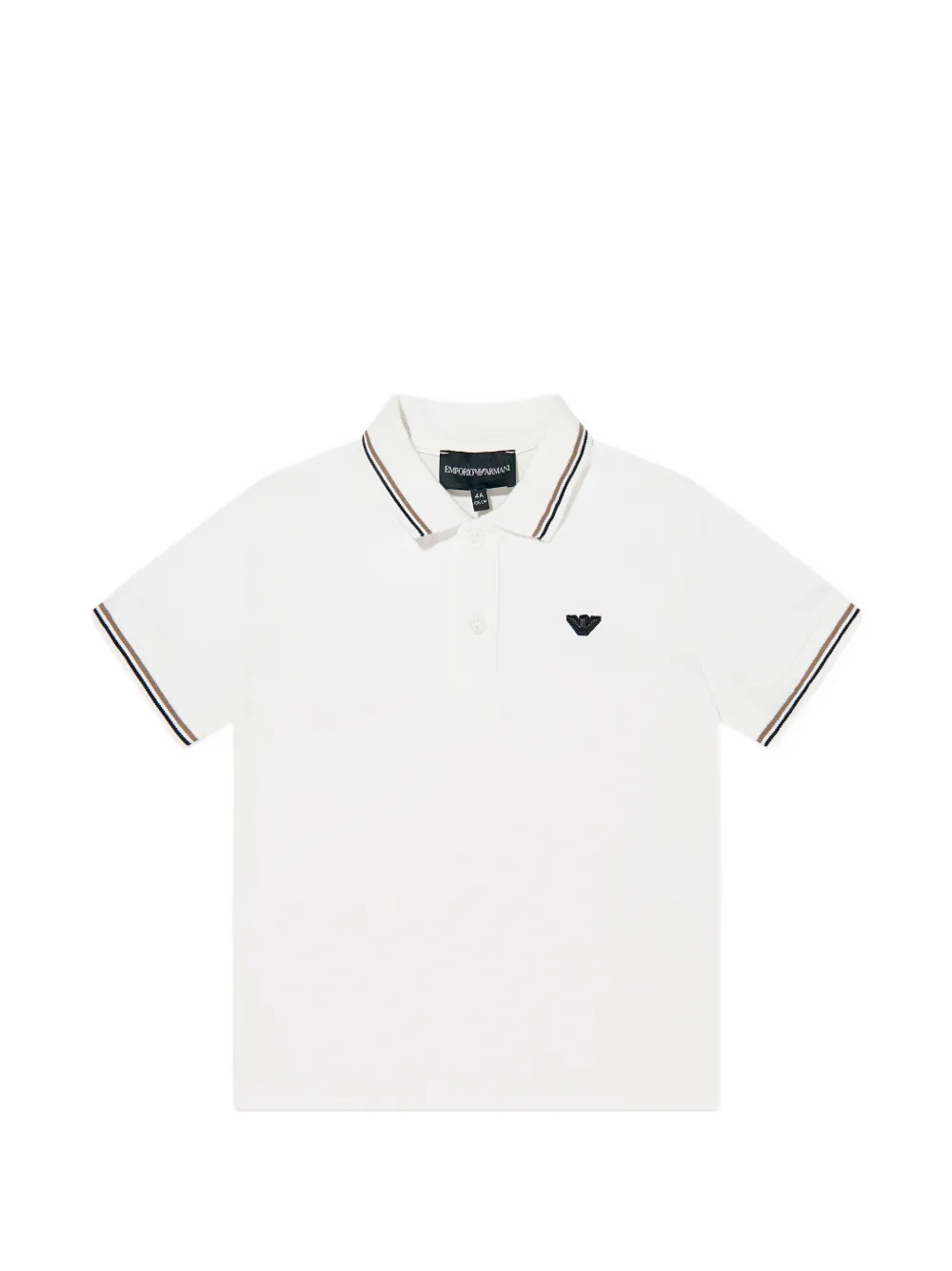 Emporio Armani Kids striped logo polo shirt - Bianco