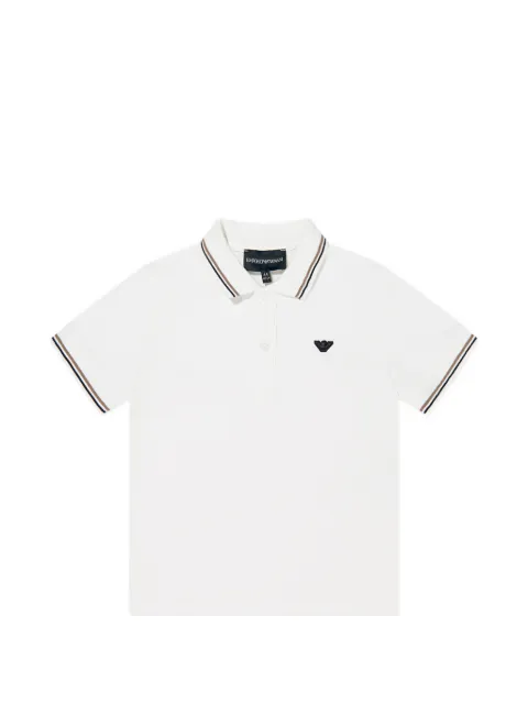 Emporio Armani Kids striped logo polo shirt
