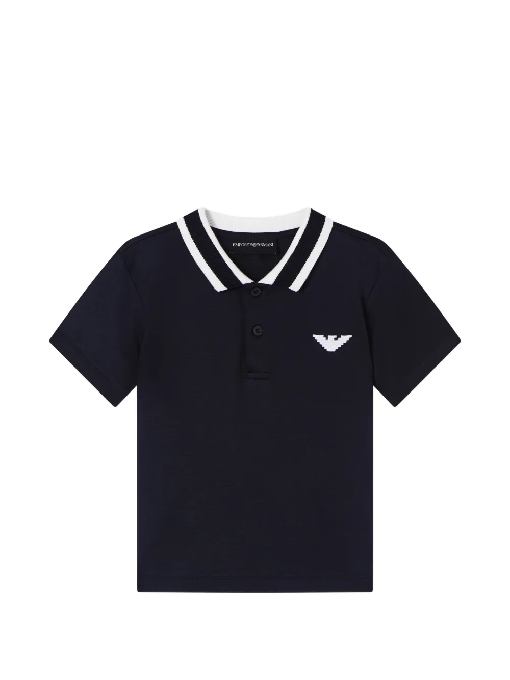 Emporio Armani Kids collared logo T-shirt - Blu