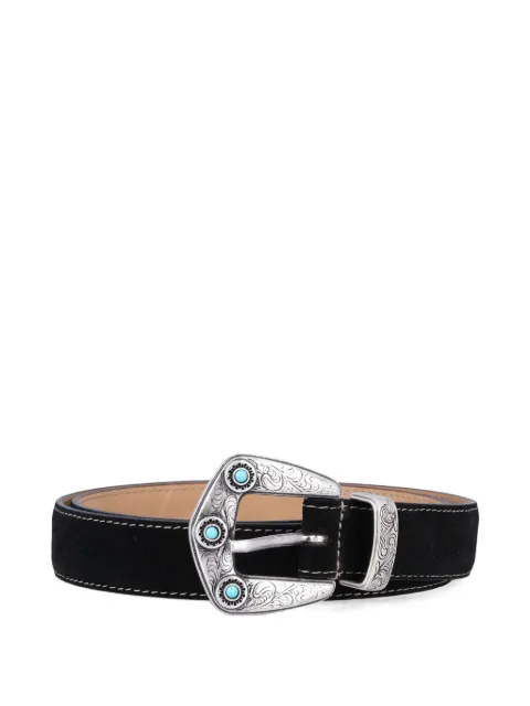 Fabrizio Mancini turquoise-embellished leather belt