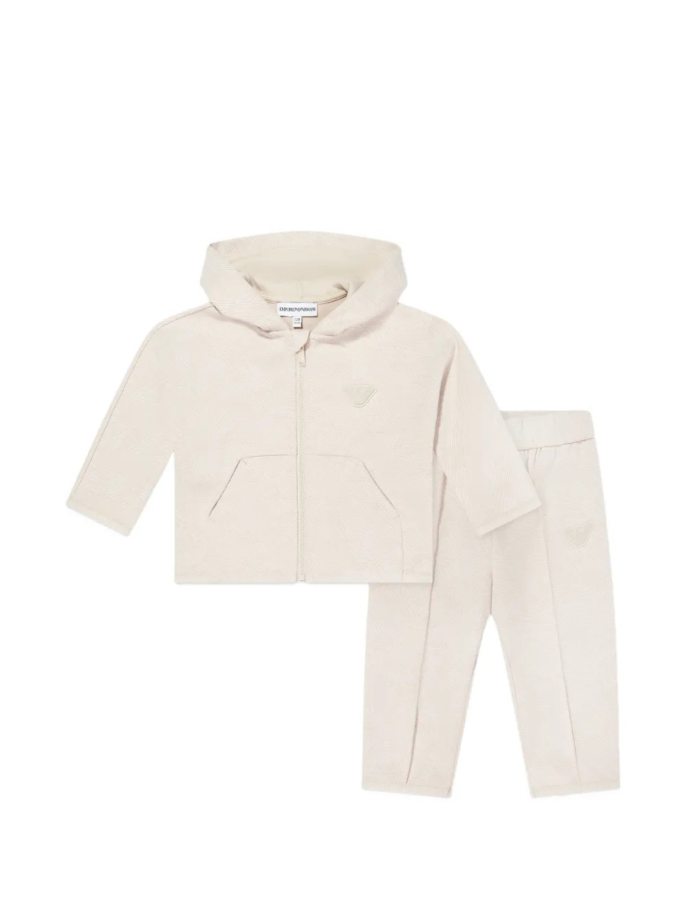 Emporio Armani Kids hooded patterned tracksuit - Toni neutri