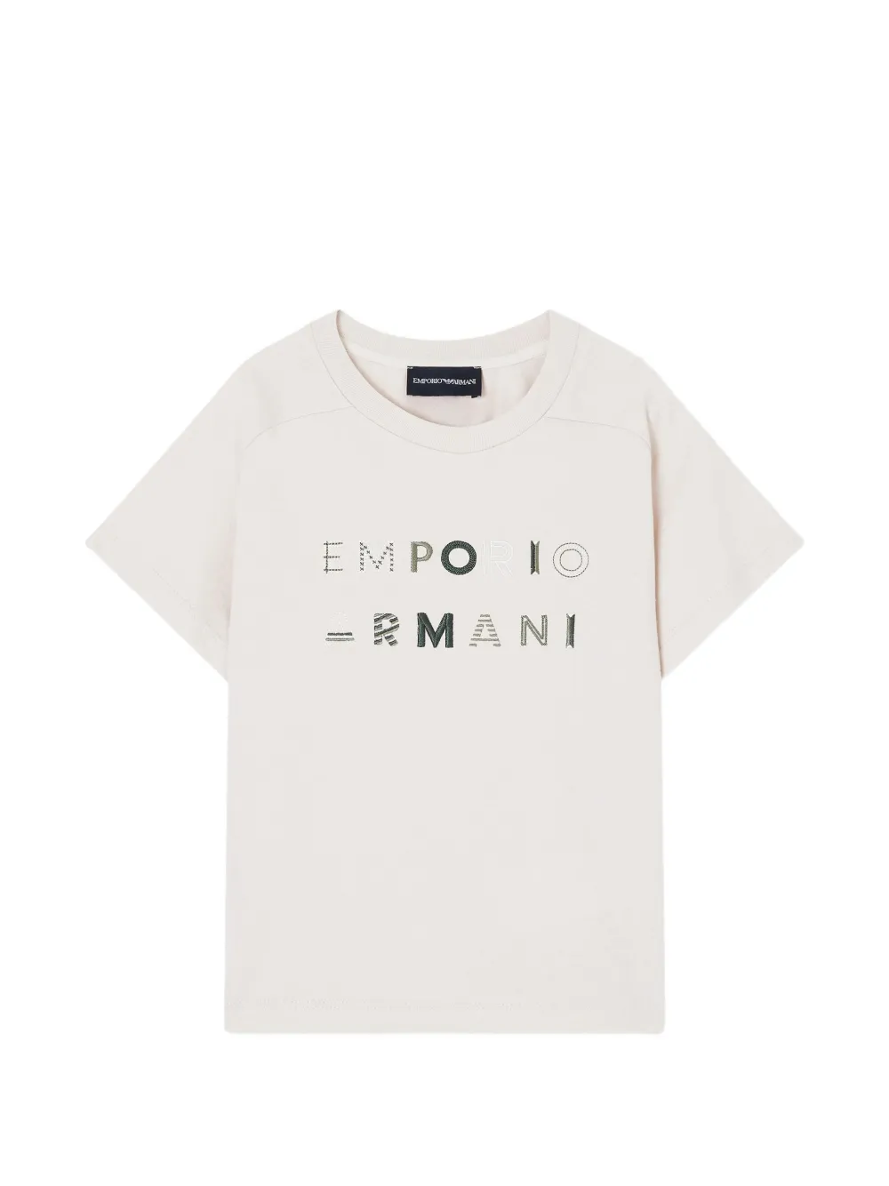 Emporio Armani Kids embroidered T-shirt - Toni neutri