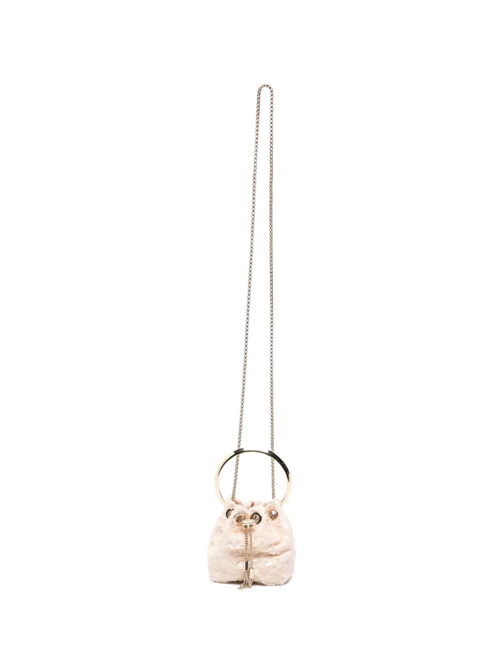 Jimmy Choo mini Bon Bon sequin-embellished bucket bag - Toni neutri