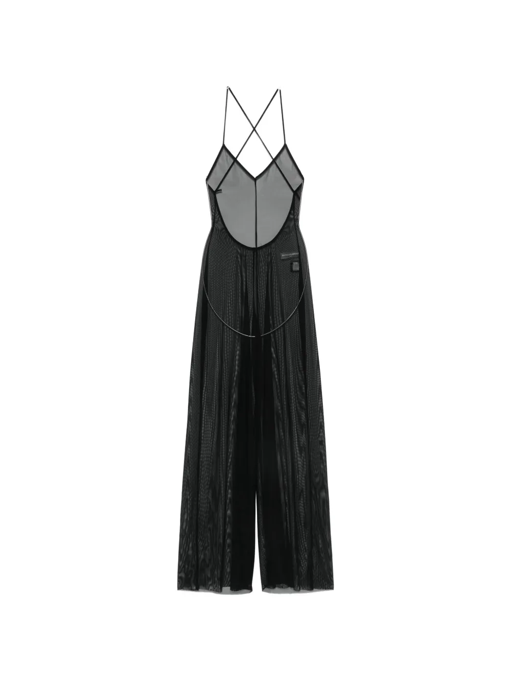 Norma Kamali Fara sheer low-back jumpsuit - Nero