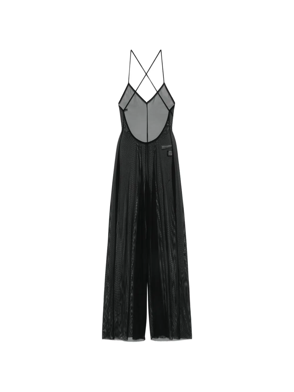Norma Kamali Fara sheer low-back jumpsuit - Nero