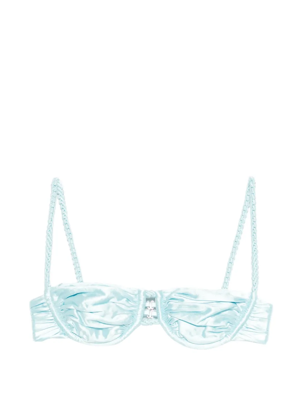 Isa Boulder ruched weave bikini top - Blu