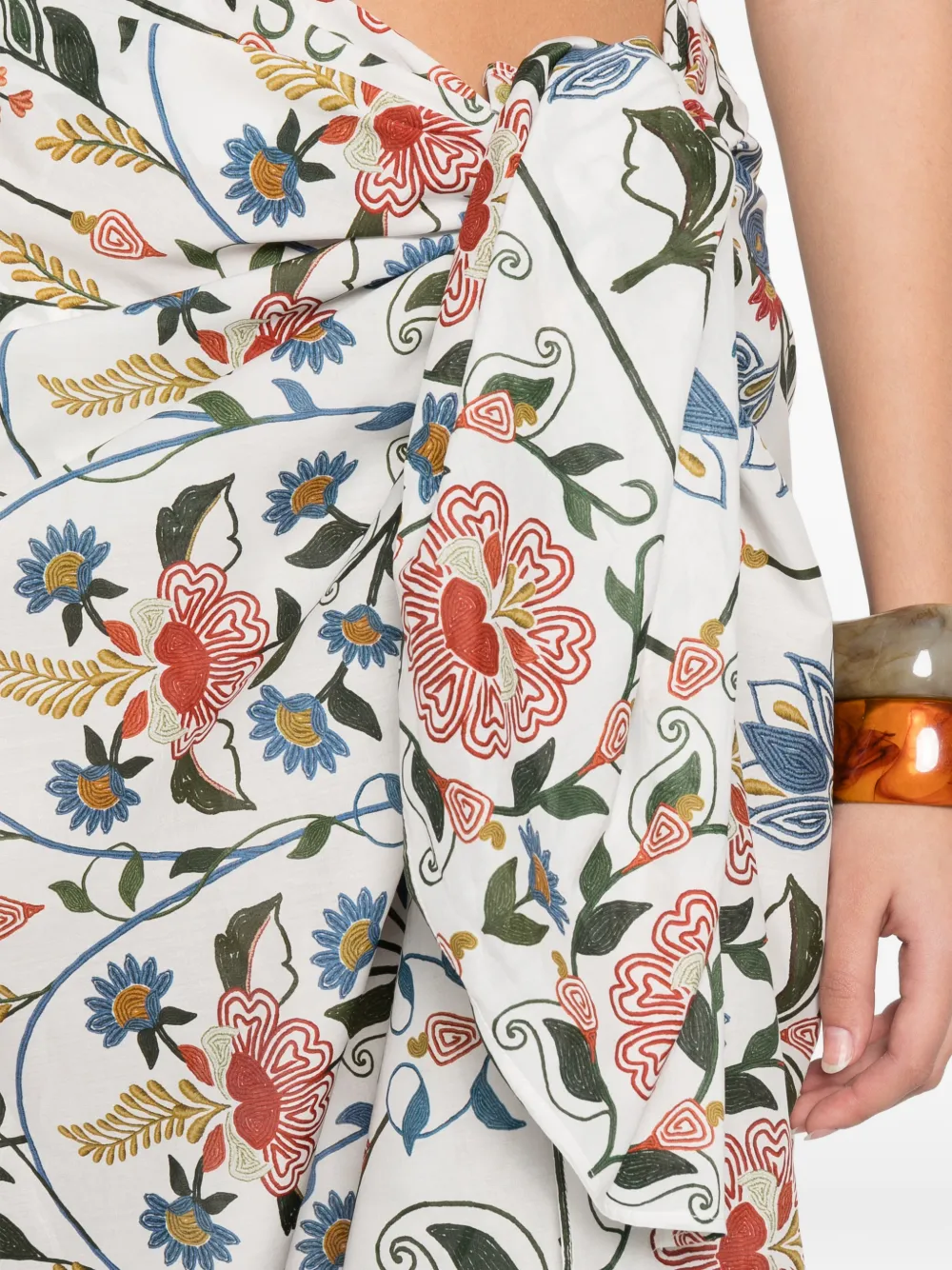 FARM Rio Wikkelrok met bloemenprint Wit