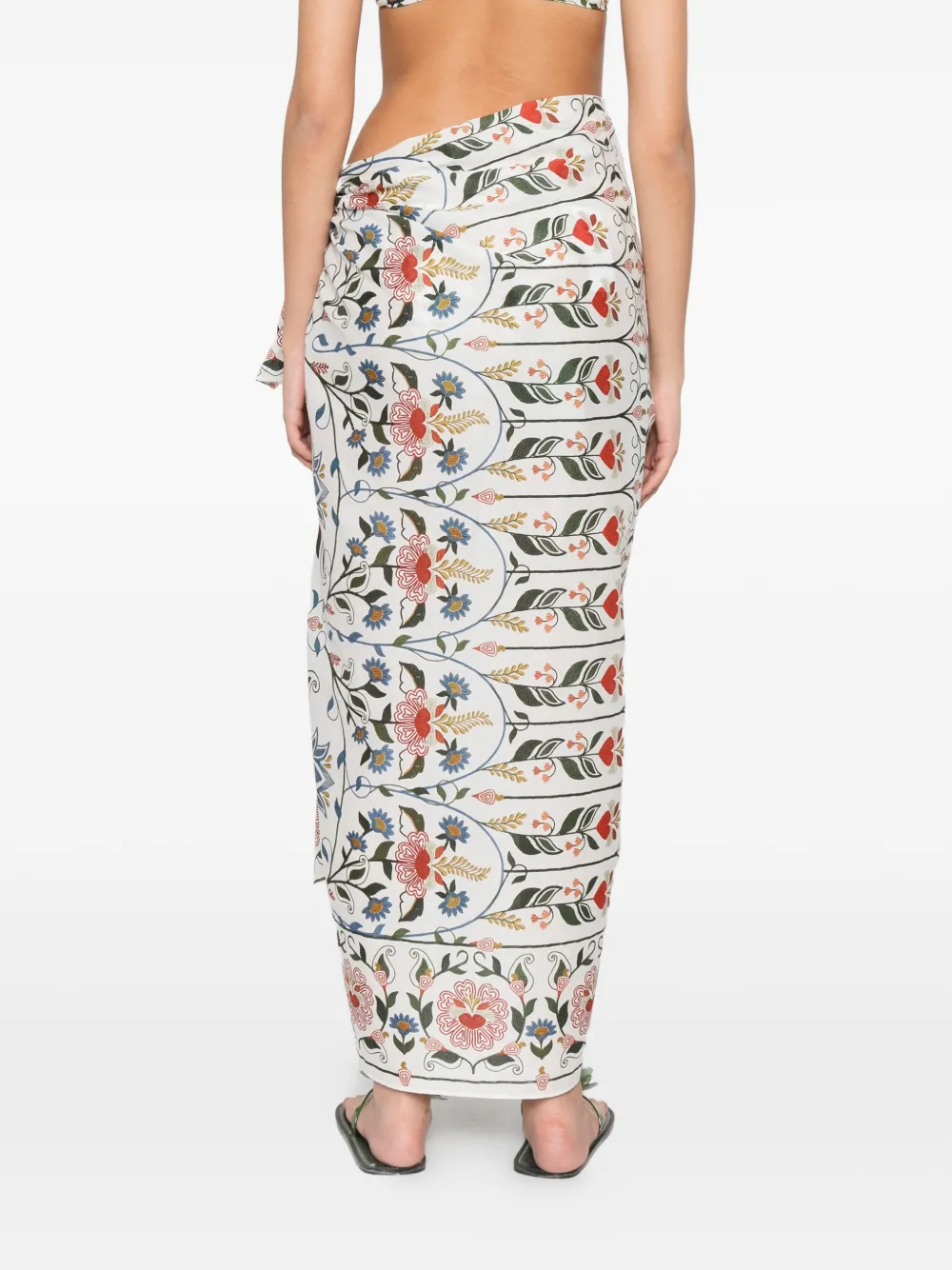 FARM Rio Wikkelrok met bloemenprint Wit